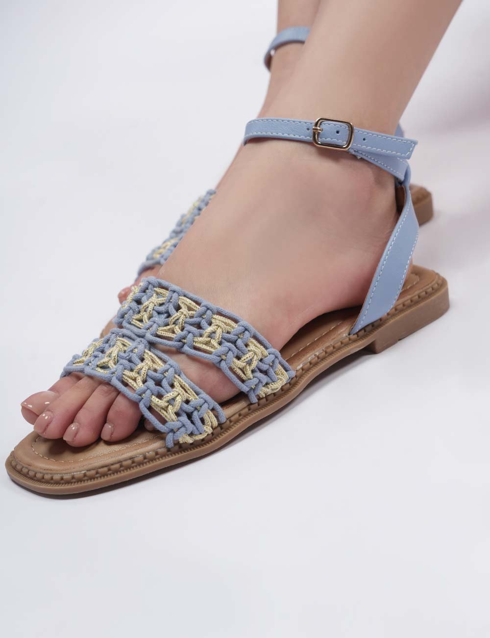 Sandale plates avec motifs artisanales Joliesse Tunisie