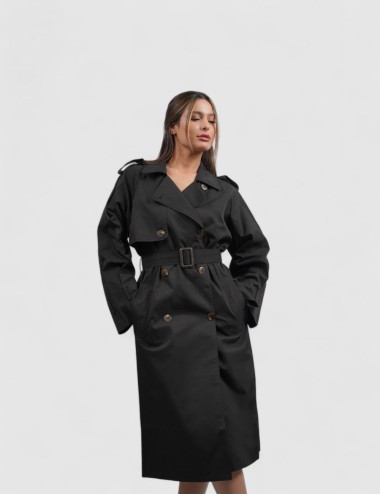 Cette image contient Trench-coat pour femme chez Joliesse. à 195,99 TND en Tunisie. L'hexa de l'arrière plan est #E7E7E7