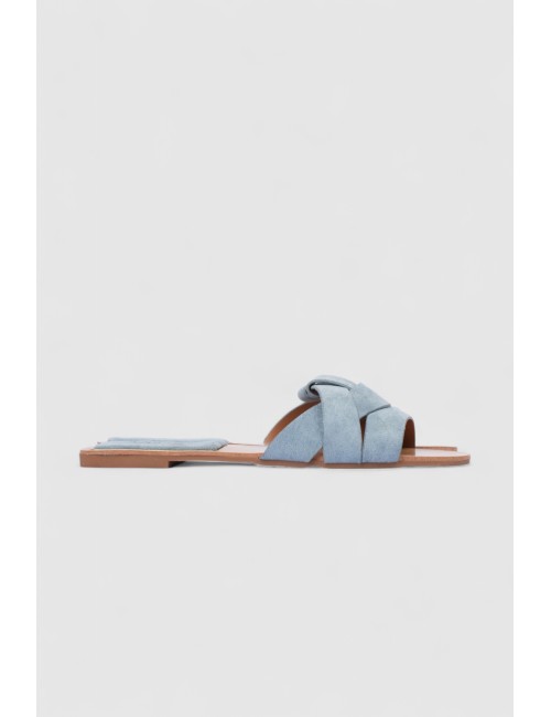 Mules plates à brides