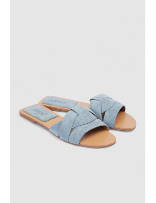 Mules plates à brides