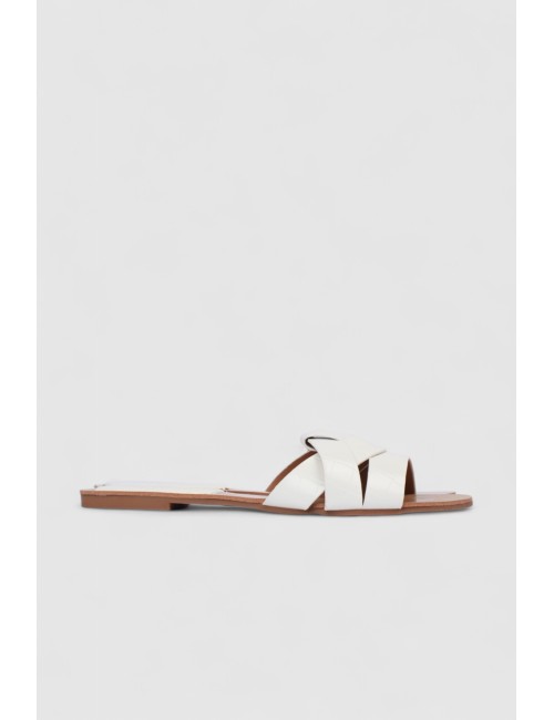 Mules plates à brides