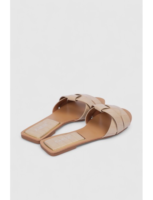 Mules plates à brides