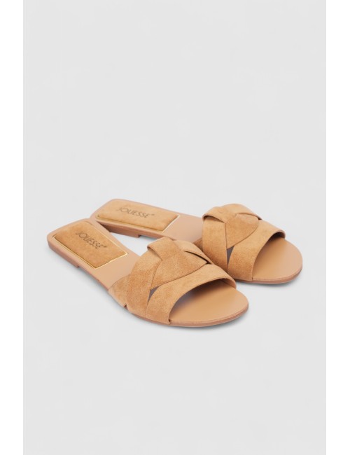 Mules plates à brides