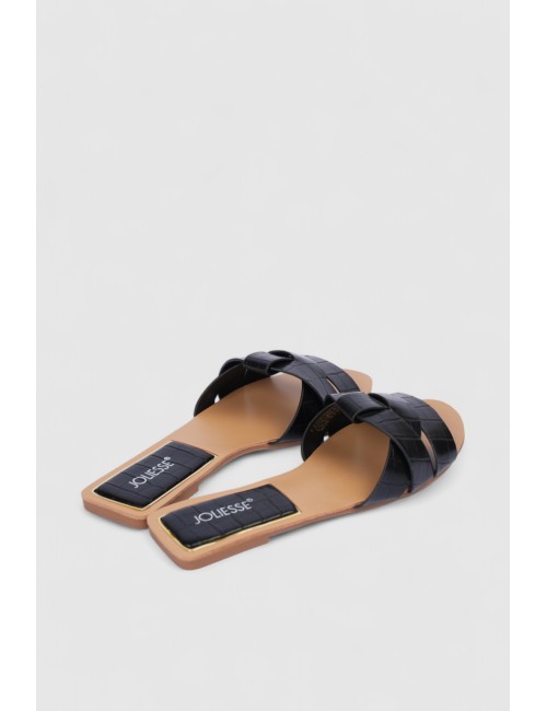 Mules plates à brides
