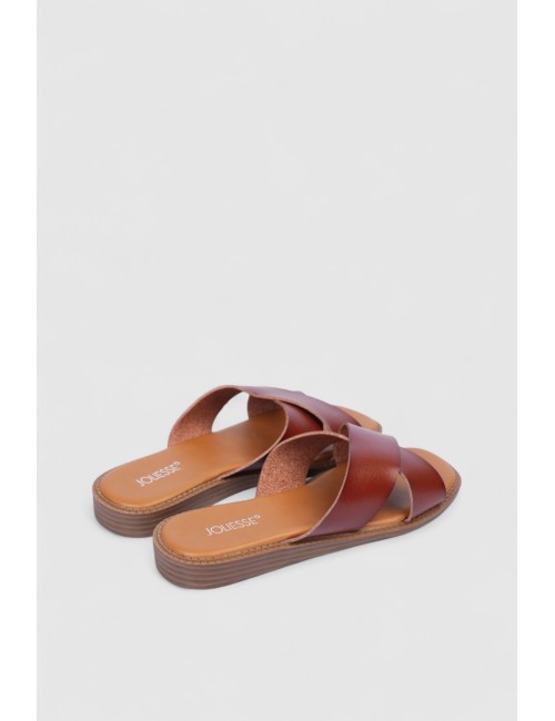 Mules plates à brides croisées