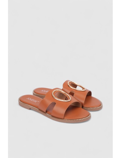 Mules plates avec bijou...