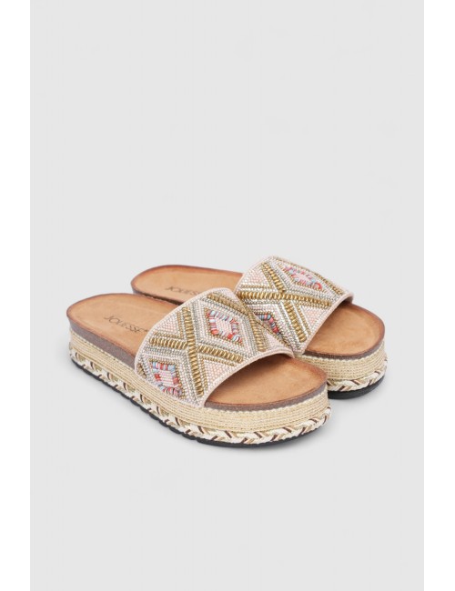 Mule plateforme avec strass