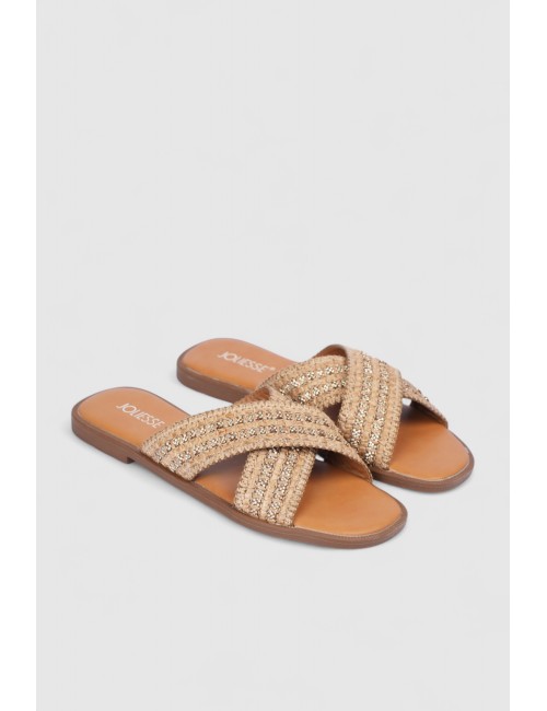 Mules plates croisées