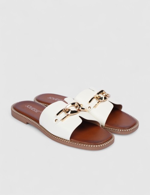 Mules avec bijou doré sur...