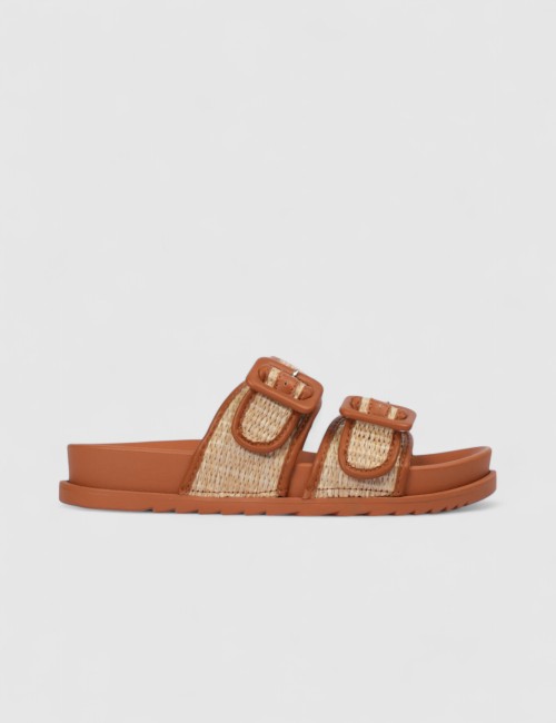 Mules femme beige à bride...