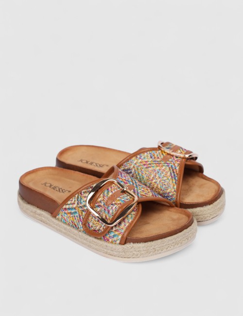 Mule multicolore avec boucle