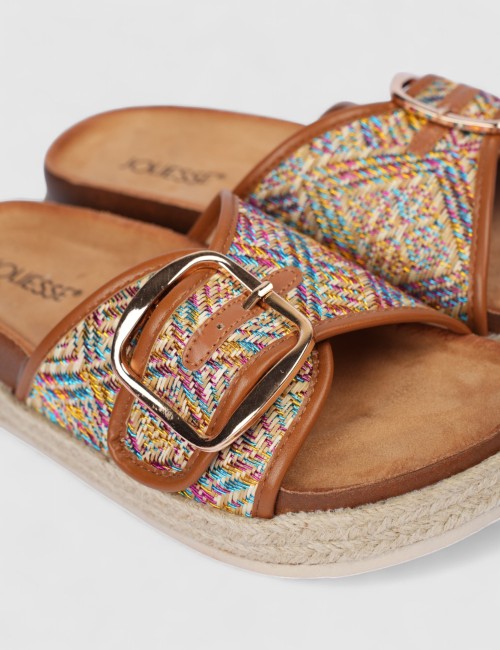 Mule multicolore avec boucle