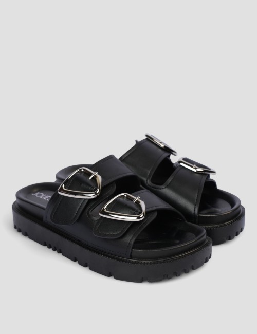 Mules plateforme noires...