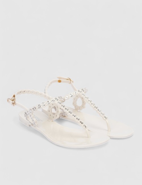 Nu-pieds à bijoux argentées...