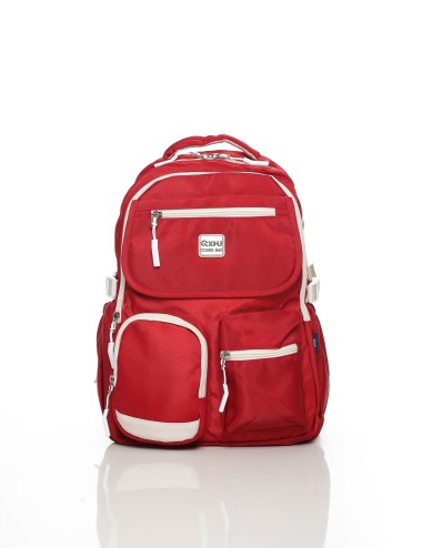 Cette image contient Sac à Dos Scolaire Rouge Multi Poches chez Joliesse. à 109,99 TND en Tunisie. L'hexa de l'arrière plan est 