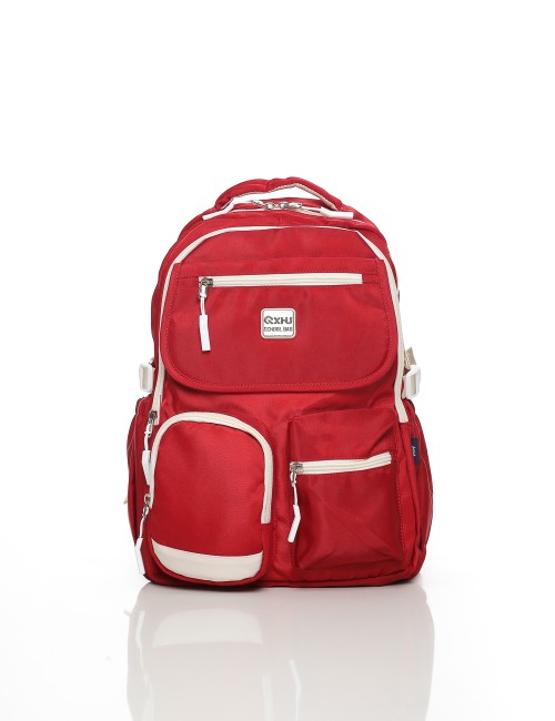 Cette image contient Sac à Dos Scolaire Rouge Multi Poches chez Joliesse. à 109,99 TND en Tunisie. L'hexa de l'arrière plan est 