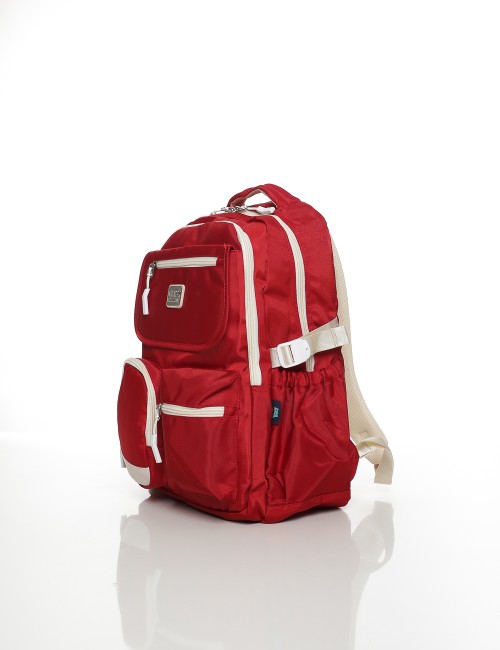 Cette image contient Sac à Dos Scolaire Rouge Multi Poches chez Joliesse. à 109,99 TND en Tunisie. L'hexa de l'arrière plan est 