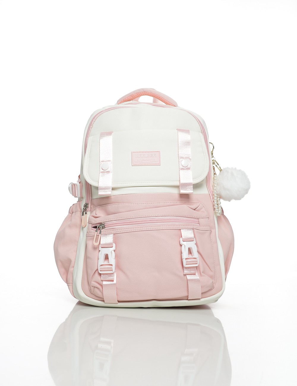 Cette image contient Sac à Dos Rose & Blanc avec Pompon Décoratif chez Joliesse. à 109,99 TND en Tunisie. L'hexa de l'arrière pl Cette image contient Sac à Dos Rose & Blanc avec Pompon Décoratif chez Joliesse. à 109,99 TND en Tunisie. L'hexa de l'arrière pl