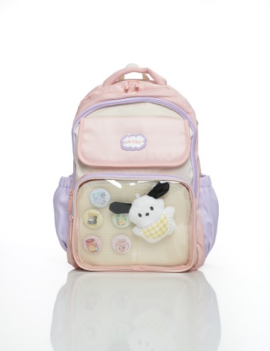 Cette image contient Sac à Dos Enfant avec Poche Transparente et Peluche chez Joliesse. à 119,99 TND en Tunisie. L'hexa de l'arr