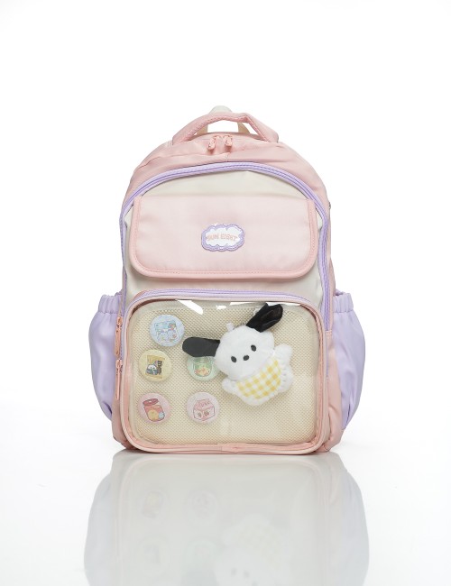 Cette image contient Sac à Dos Enfant avec Poche Transparente et Peluche chez Joliesse. à 119,99 TND en Tunisie. L'hexa de l'arr