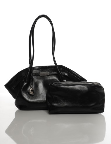 Cette image contient Sac à Main Noir Grand Format chez Joliesse. à 129,99 TND en Tunisie. L'hexa de l'arrière plan est #E7E7E7