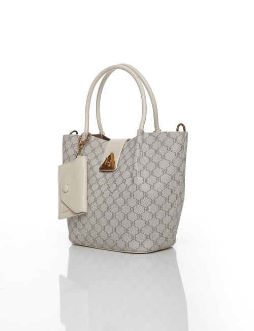 Cette image contient Sac à Main Imprimé avec Pochette Assortie chez Joliesse. à 119,99 TND en Tunisie. L'hexa de l'arrière plan
