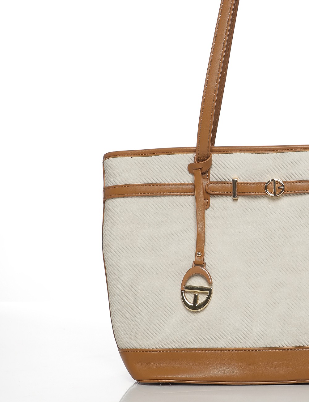 Cette image contient Grand Sac Cabas Bicolore avec Anses Longues chez Joliesse. à 129,99 TND en Tunisie. L'hexa de l'arrière pla