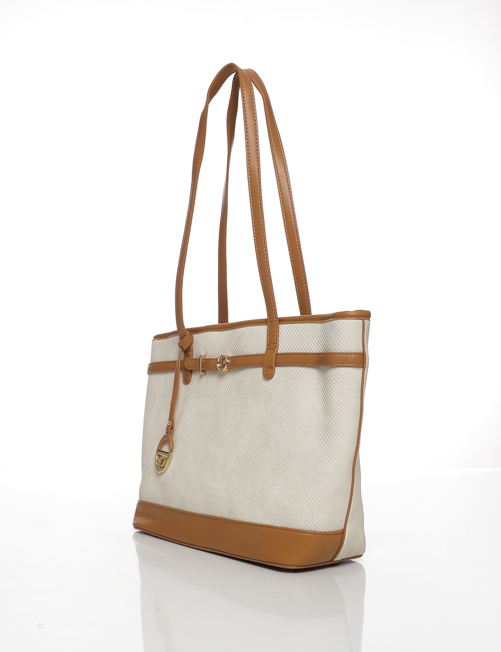 Cette image contient Grand Sac Cabas Bicolore avec Anses Longues chez Joliesse. à 129,99 TND en Tunisie. L'hexa de l'arrière pla