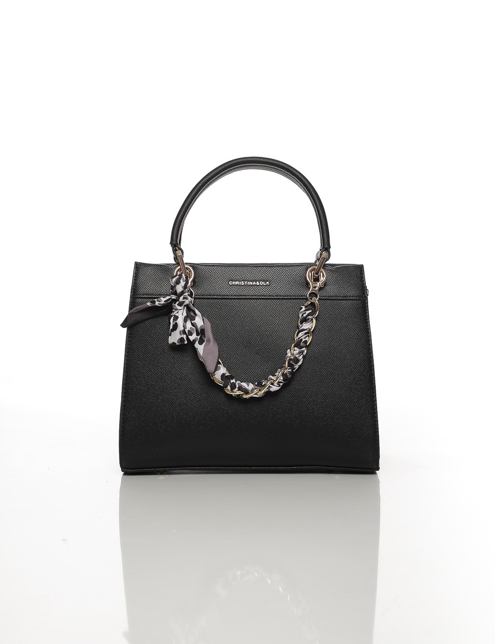 Cette image contient Sac à Main Noir Élégant avec Chaîne et Foulard Joliesse chez Joliesse. à 139,99 TND en Tunisie. L'hexa de l