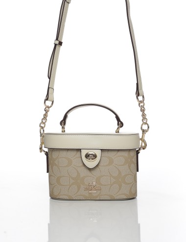 Cette image contient Sac à Main Compact Imprimé avec Bandoulière Chaîne chez Joliesse. à 119,99 TND en Tunisie. L'hexa de l'arri