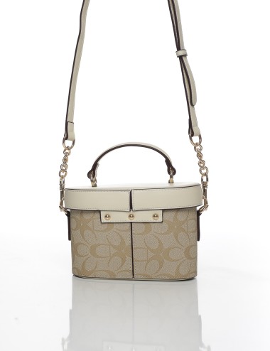 Cette image contient Sac à Main Compact Imprimé avec Bandoulière Chaîne chez Joliesse. à 119,99 TND en Tunisie. L'hexa de l'arri