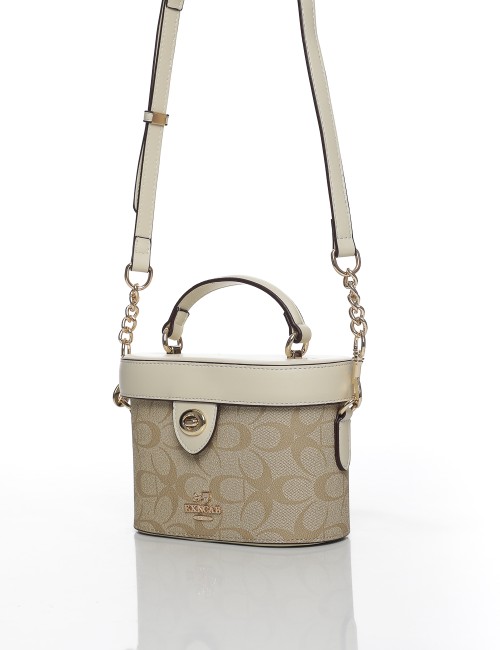 Cette image contient Sac à Main Compact Imprimé avec Bandoulière Chaîne chez Joliesse. à 119,99 TND en Tunisie. L'hexa de l'arri