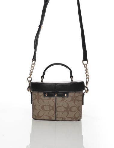Cette image contient Sac à Main Compact Imprimé avec Bandoulière Chaîne chez Joliesse. à 119,99 TND en Tunisie. L'hexa de l'arri