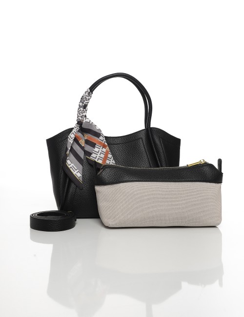 Cette image contient Sac Cabas Élégant avec Foulard chez Joliesse. à 119,99 TND en Tunisie. L'hexa de l'arrière plan est #E7E7E7