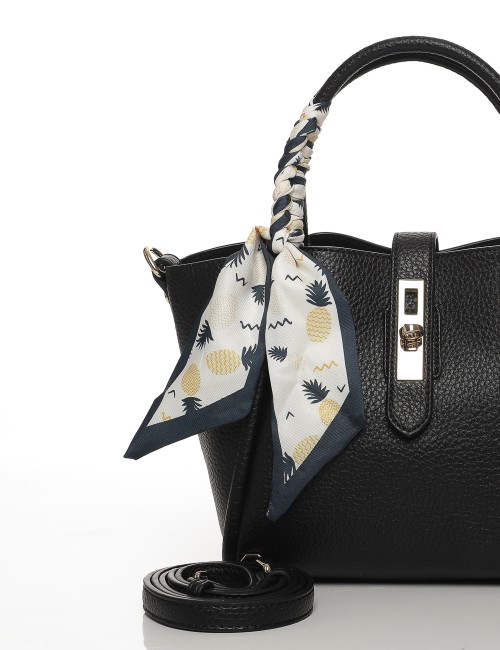 Cette image contient Sac à Main Élégant avec Foulard et Fermeture Tournante chez Joliesse. à 119,99 TND en Tunisie. L'hexa de l'