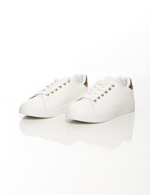 Cette image contient Baskets basses classiques, Noir et Blanc chez Joliesse. à 79,99 TND en Tunisie. L'hexa de l'arrière plan es