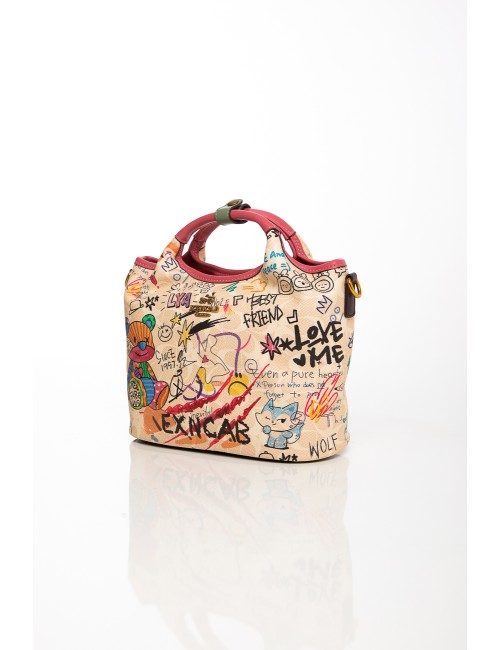 Cette image contient Sac à main multicolore avec imprimés artistiques et bandoulière amovible chez Joliesse. à 129,99 TND en Tun