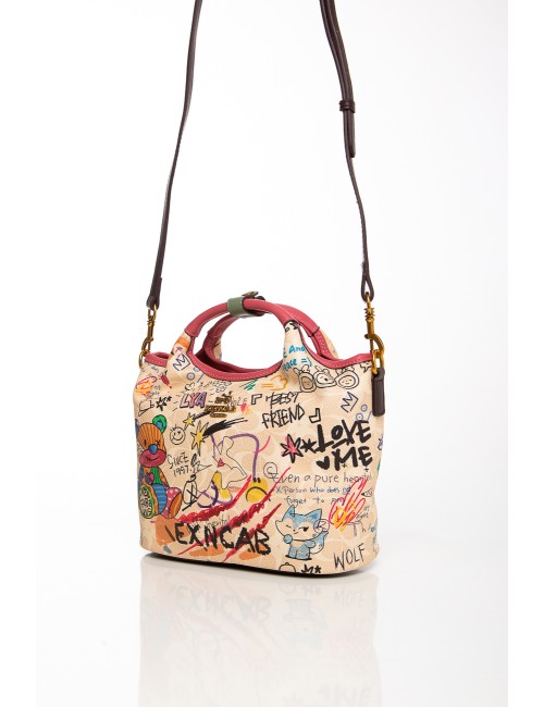 Cette image contient Sac à main multicolore avec imprimés artistiques et bandoulière amovible chez Joliesse. à 129,99 TND en Tun