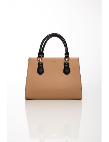 Cette image contient Sac à main en simili cuir beige et noir chez Joliesse. à 139,99 TND en Tunisie. L'hexa de l'arrière plan es
