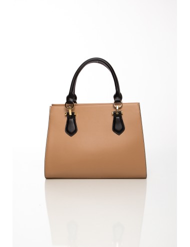 Cette image contient Sac à main en simili cuir beige et noir chez Joliesse. à 139,99 TND en Tunisie. L'hexa de l'arrière plan es