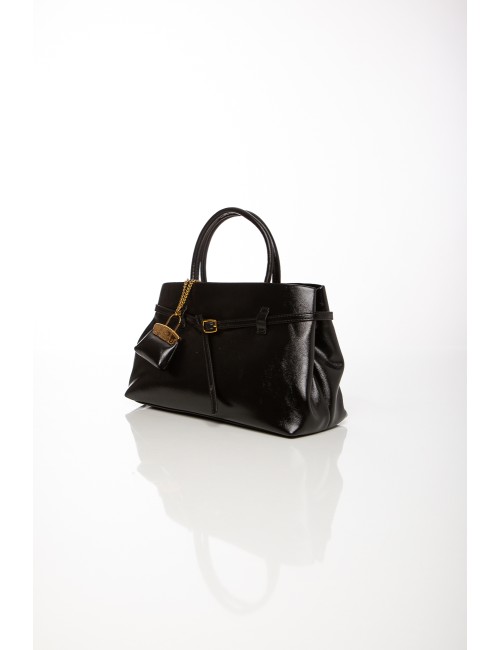 Cette image contient Sac à main noir en simili cuir avec cadenas décoratif chez Joliesse. à 129,99 TND en Tunisie. L'hexa de l'a