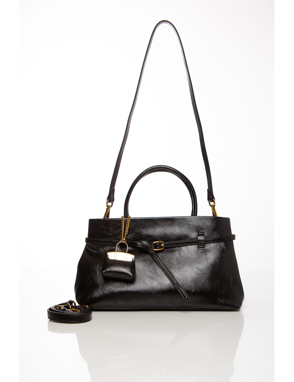 Cette image contient Sac à main noir en simili cuir avec cadenas décoratif chez Joliesse. à 129,99 TND en Tunisie. L'hexa de l'a