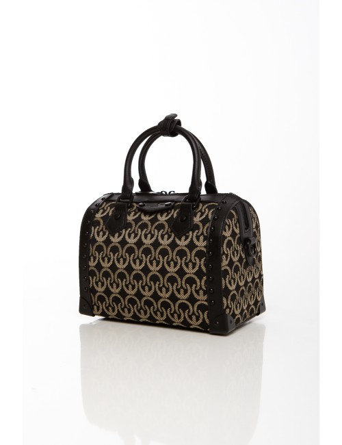 Cette image contient Sac bowling noir et beige à motifs avec bandoulière chez Joliesse. à 159,99 TND en Tunisie. L'hexa de l'arr