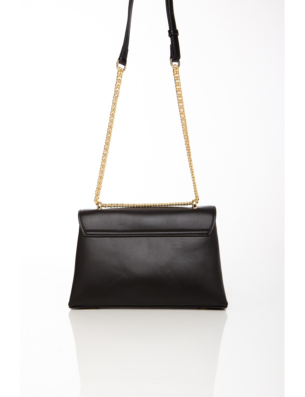 Cette image contient Sac à bandoulière noir élégant avec chaîne dorée chez Joliesse. à 129,99 TND en Tunisie. L'hexa de l'arrièr