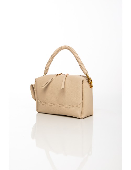 Cette image contient Sac beige à poignée tressée et bandoulière amovible chez Joliesse. à 109,99 TND en Tunisie. L'hexa de l'arr