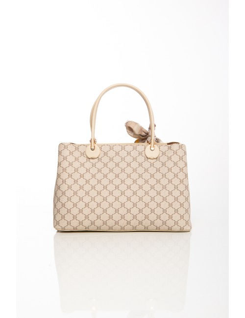 Cette image contient Sac à main élégant motif géométrique avec foulard décoratif chez Joliesse. à 129,99 TND en Tunisie. L'hexa 
