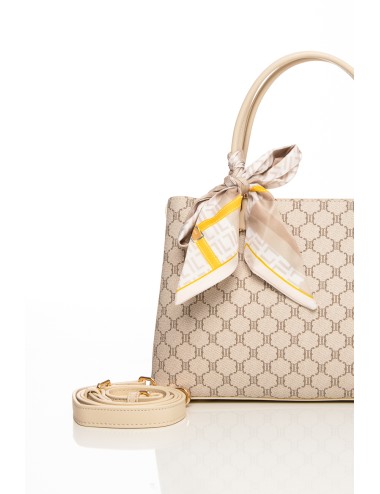Cette image contient Sac à main élégant motif géométrique avec foulard décoratif chez Joliesse. à 129,99 TND en Tunisie. L'hexa 