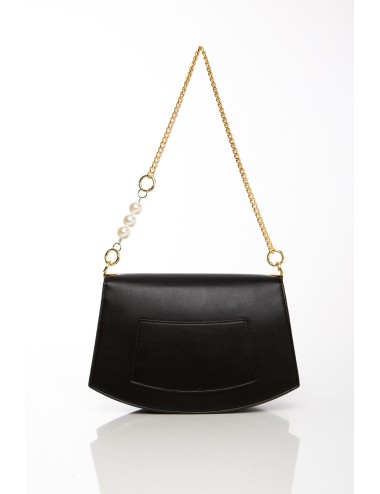Cette image contient Sac noir chic à chaîne dorée et détails perles chez Joliesse. à 129,99 TND en Tunisie. L'hexa de l'arrière 