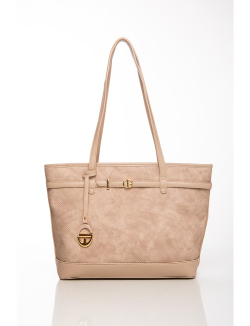 Cette image contient Grand sac cabas beige élégant avec anses longues chez Joliesse. à 129,99 TND en Tunisie. L'hexa de l'arrièr