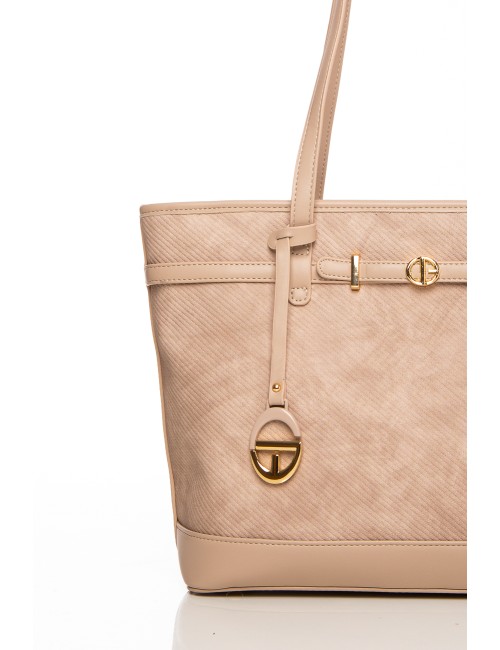 Cette image contient Grand sac cabas beige élégant avec anses longues chez Joliesse. à 129,99 TND en Tunisie. L'hexa de l'arrièr